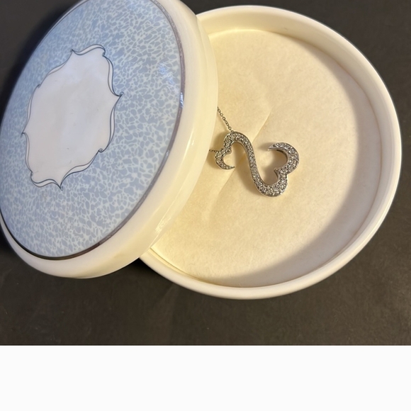 14k Jane Seymour Open Heart .50ct Diamond Necklace Kay Jewelers -Rare - Picture 10 of 10